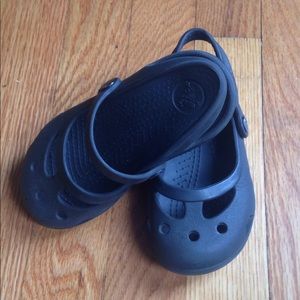 Black Mary-Jane crocs